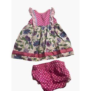 Matilda Jane Dots of Love Dress and Bloomers Infant Girls Size 12- 18 months Ver